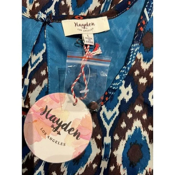 Hayden Brand NWT Large Tribal Tiered Boho Whimsy Colorway Light Weight Dress - Picture 5 of 6